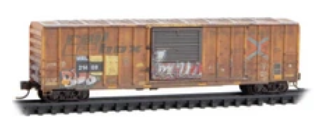 MicroTrains Line 025 44 438 N SCALE - MRL Ex-Railbox #7 50' Rib Side Box Car Plug Door #21408