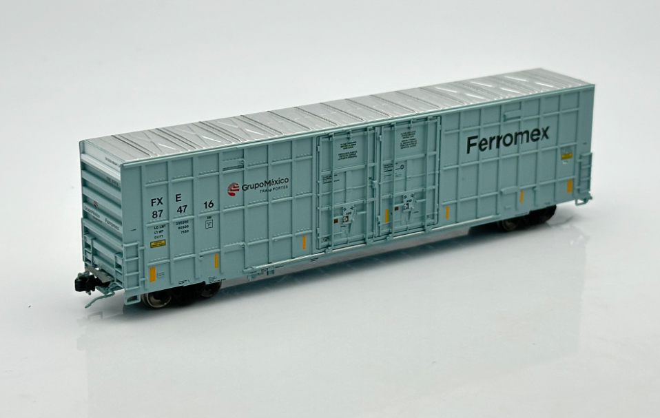 Aurora Miniatures 602077 N Scale - Greenbrier 7550cf 60' Plate F Boxcar Ferromex FXE #874752