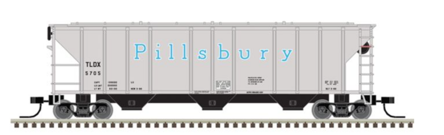 Atlas Master 50006794 N Scale - PS4427 3-Bay Covered Hopper Pillsbury TLDX #5703