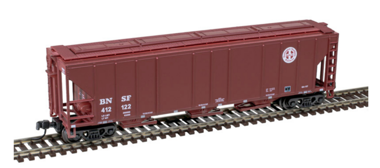 Atlas Master 50006785 N Scale - PS4427 3-Bay Covered Hopper BNSF (Brown/White) #412122