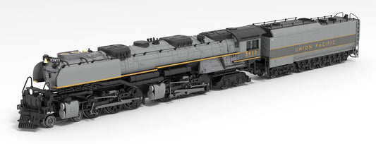 Broadway Limited Imports (BLI) Steam Engine - Challenger 4-6-6-4, #3977, TWO-TONE GRAY, OIL TENDER, W/ WIND WINGS, PARAGON4 SOUND/DC/DCC, SMOKE N Scale