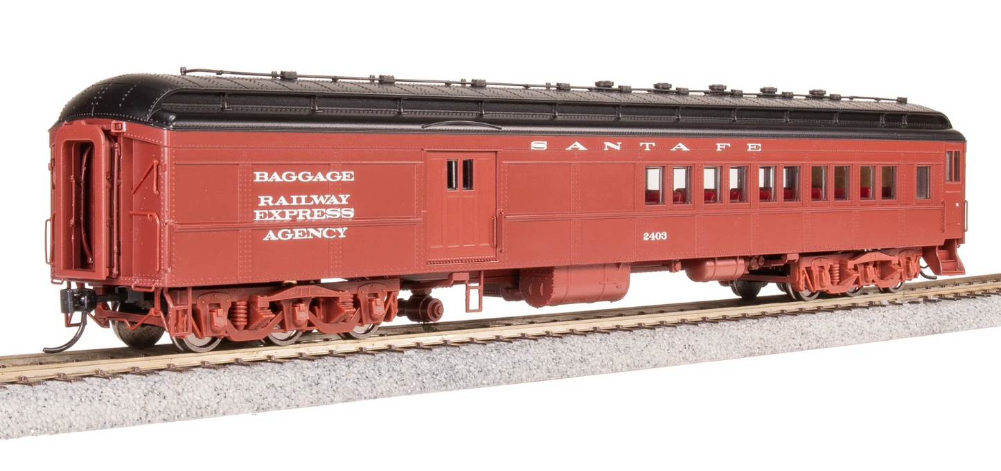 Broadway Limited 9111 HO Scale - ATSF Coach-Baggage Combine, #2415, Mineral Red w/ White
