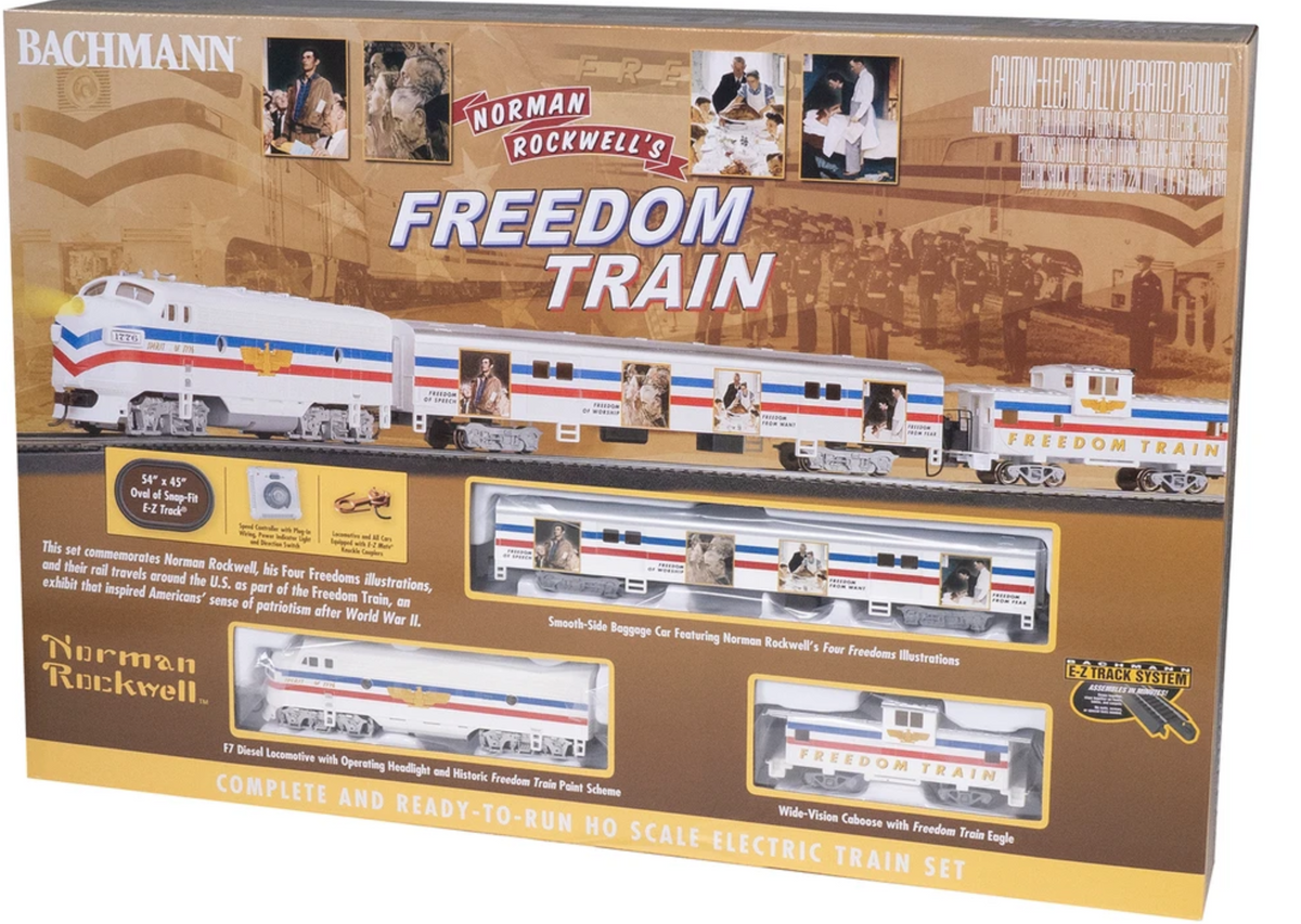 Bachmann 00767 HO Scale - Norman Rockwell Freedom Train Set DC/Silent