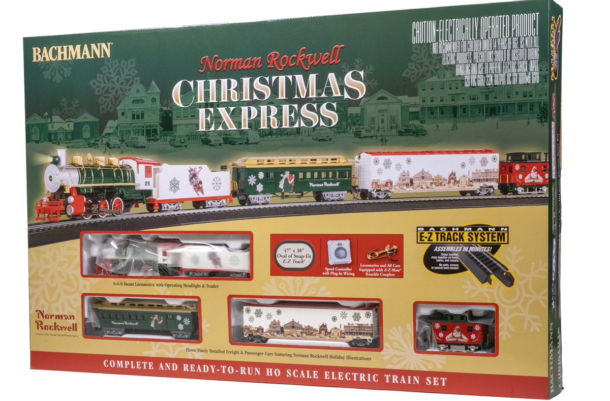 Bachmann 00774 HO Scale - NORMAN ROCKWELL CHRISTMAS EXPRESS Starter Train Set