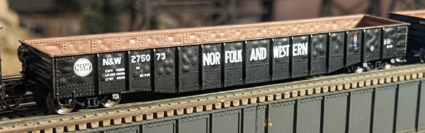 Bluford Shops 52158 N Scale - 52'6" 15-Panel Heavily Dented Mill Gondola Norfolk & Western #275207