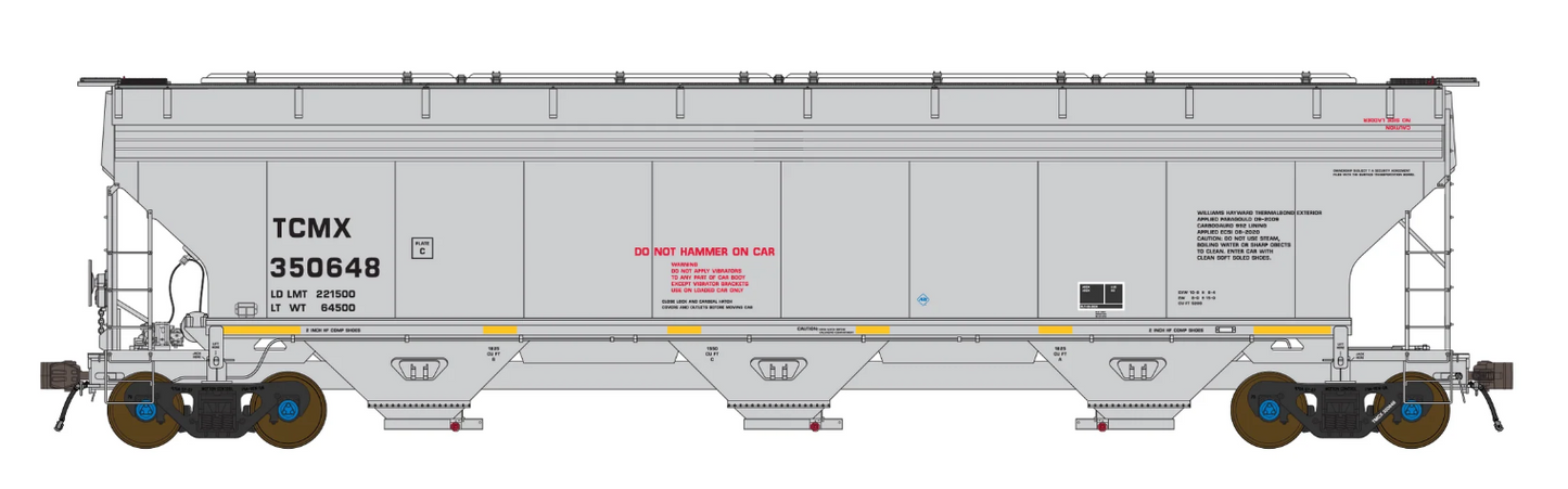 Class One Model Works FC00539 HO Scale - 5200 3-Bay Covered Hopper TCMX #350724