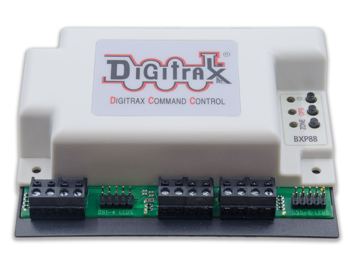 Digitrax BXP88 LocoNet Occupancy Detector, 8 Detection Sections with Transponding and Power Management