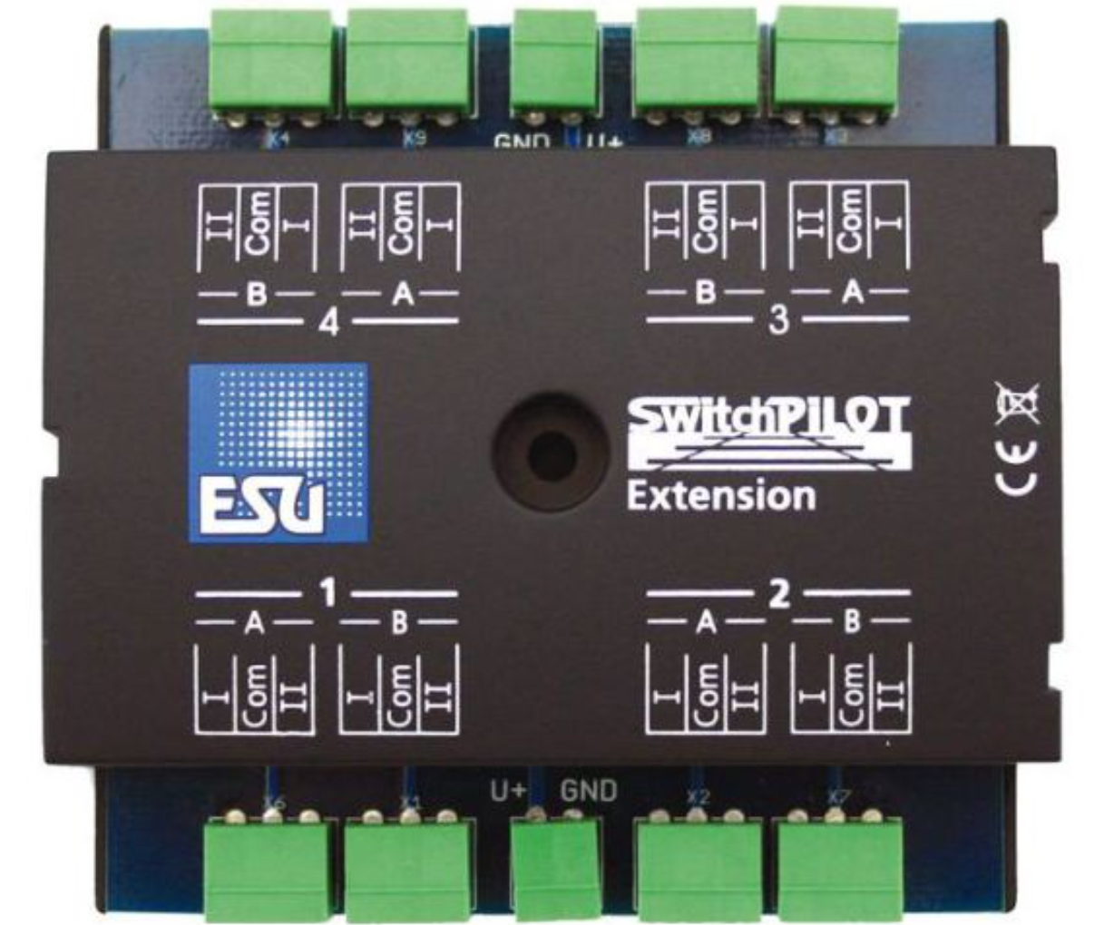 ESU 58781 SwitchPilot V1.0 Extension, 4 Twin Relays, DPDT Output, 2A Each
