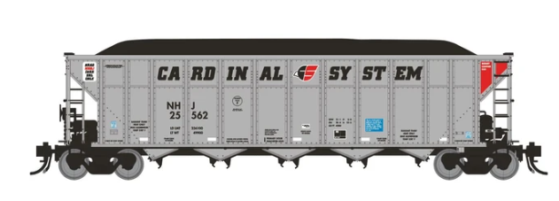 Homeshops / Rapido NHJ25735 HO Scale - Cardinal System/New Hope & Jackson Autoflood III Coal Hopper #25735