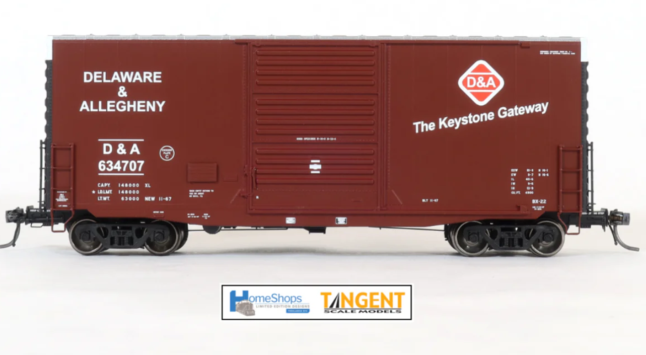 Homeshops /Tangent DA63407 HO Scale PS40' Hy-Cube Box Car Delaware & Allegheny 634707