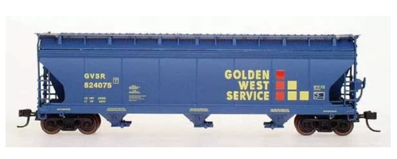 intermountain 67050-13 N Scale - ACF 4650 Cu Ft 3-Bay Hopper Golden West #524501