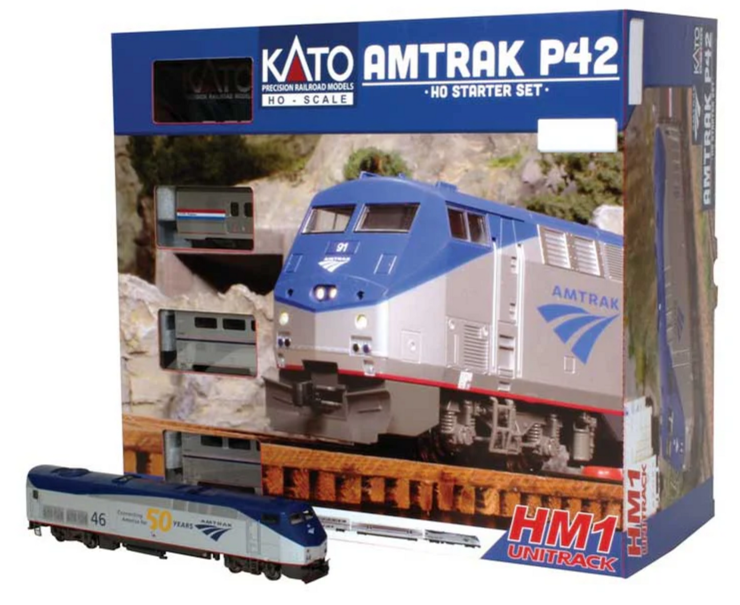 Kato 30-3001 HO Scale - Amtrak P42 Starter Set 50th Anniversary Train Engine
