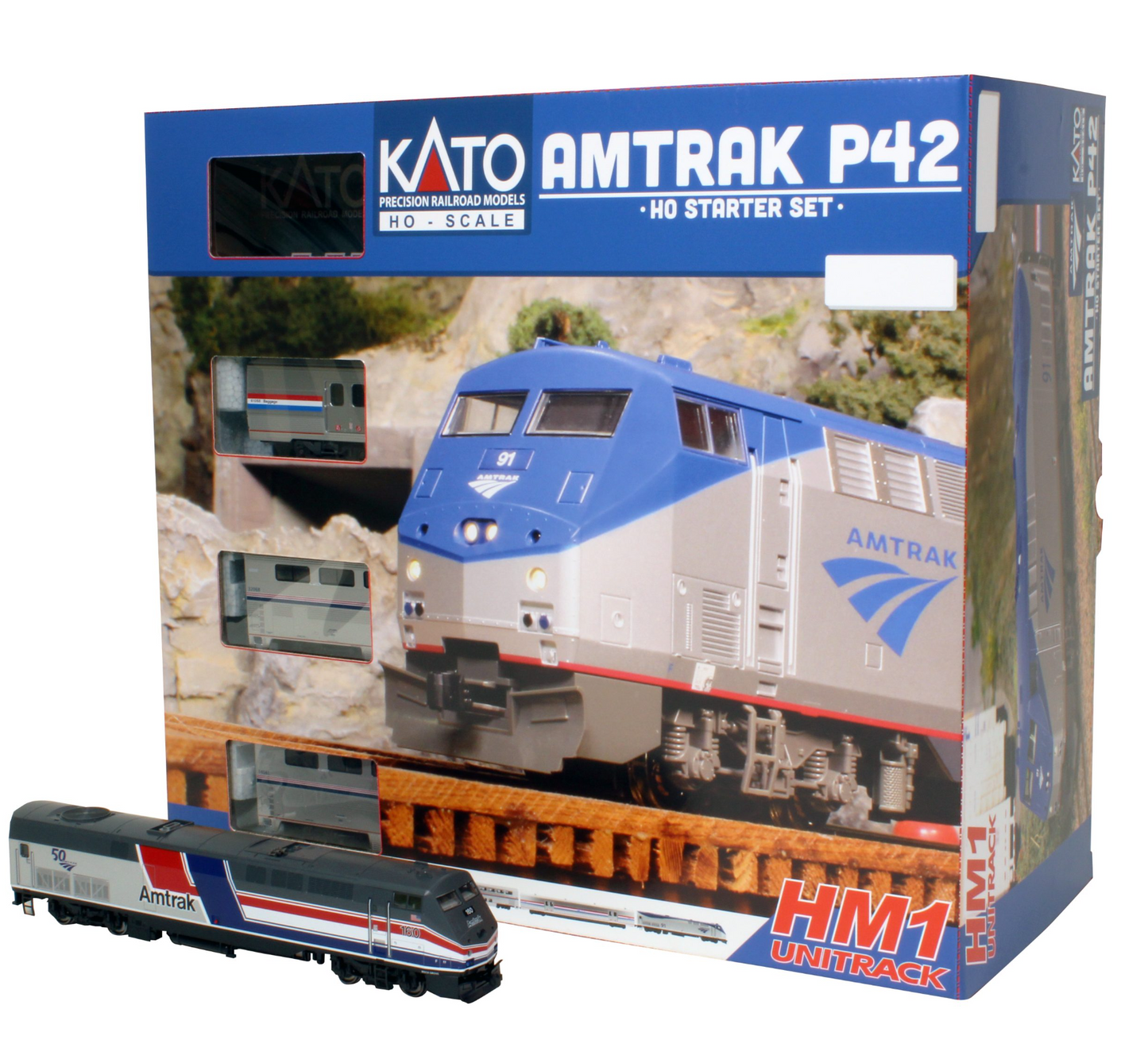 Kato HO Amtrak P42 Starter Set Includes Dash 8 Phase III #160 Engine