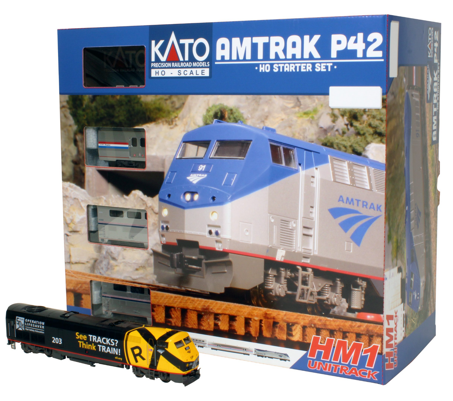 Kato HO Amtrak P42 Starter Set Includes Operation Lifesaver #203 Engine