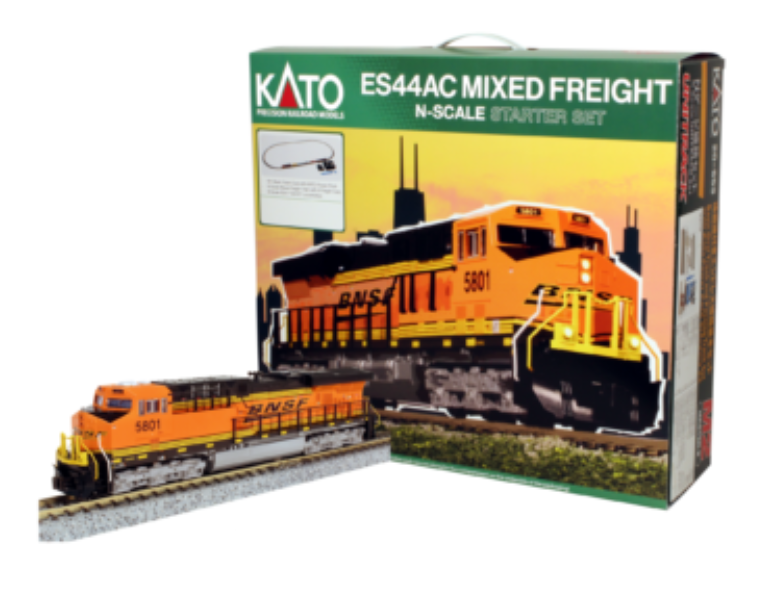 Kato 106-0024 N Scale - Starter Set ES44AC engine and Freight cars - BNSF