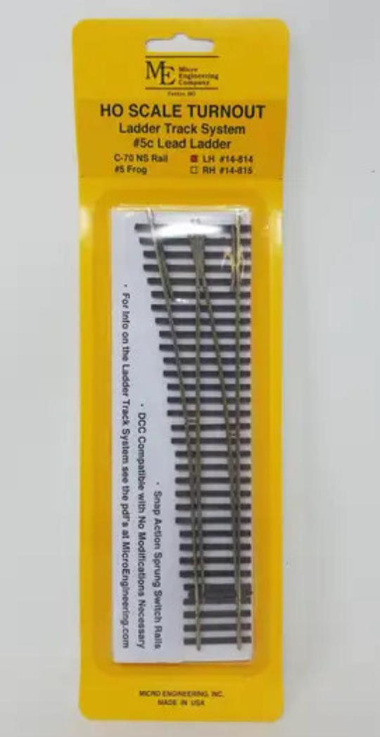 Micro Engineering 14-815 HO Scale - Turnout Code 70 #5c Lead Ladder Right Hand
