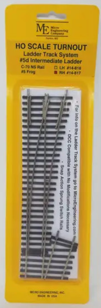 Micro Engineering 14-817 HO Scale - Turnout Code 70 #5d Intermediate Ladder Right Hand