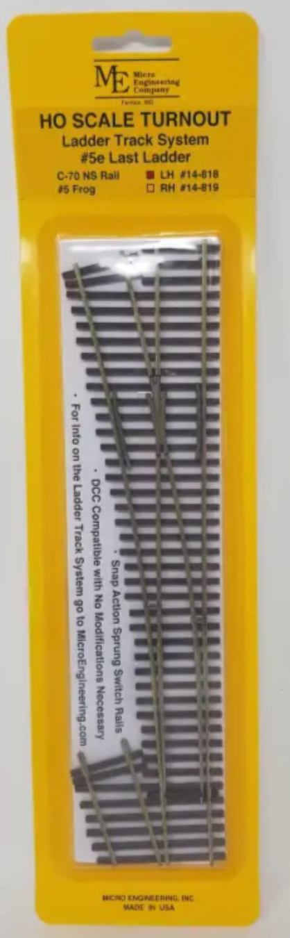 Micro Engineering 14-818 HO Scale - Turnout Code 70 #5e Last Ladder Left Hand