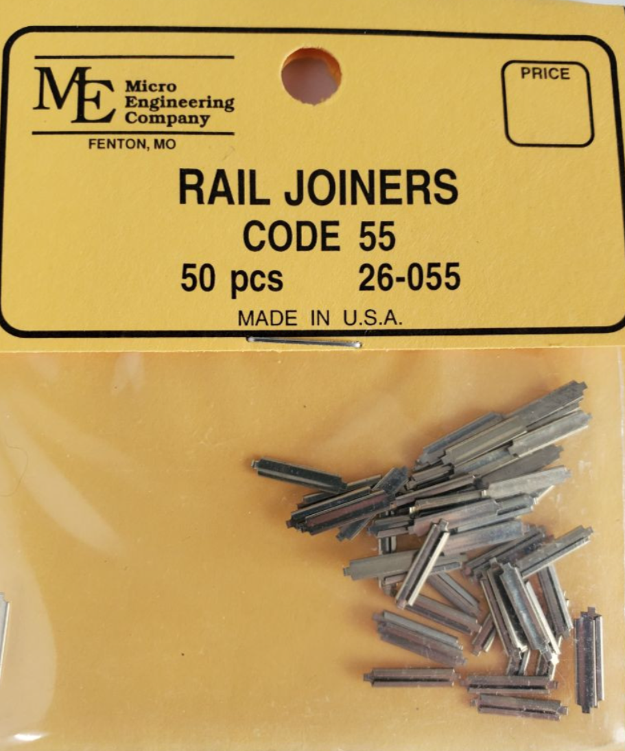 Micro Engineering 26-55 HO Scale - Metal Rail Joiners Code 55