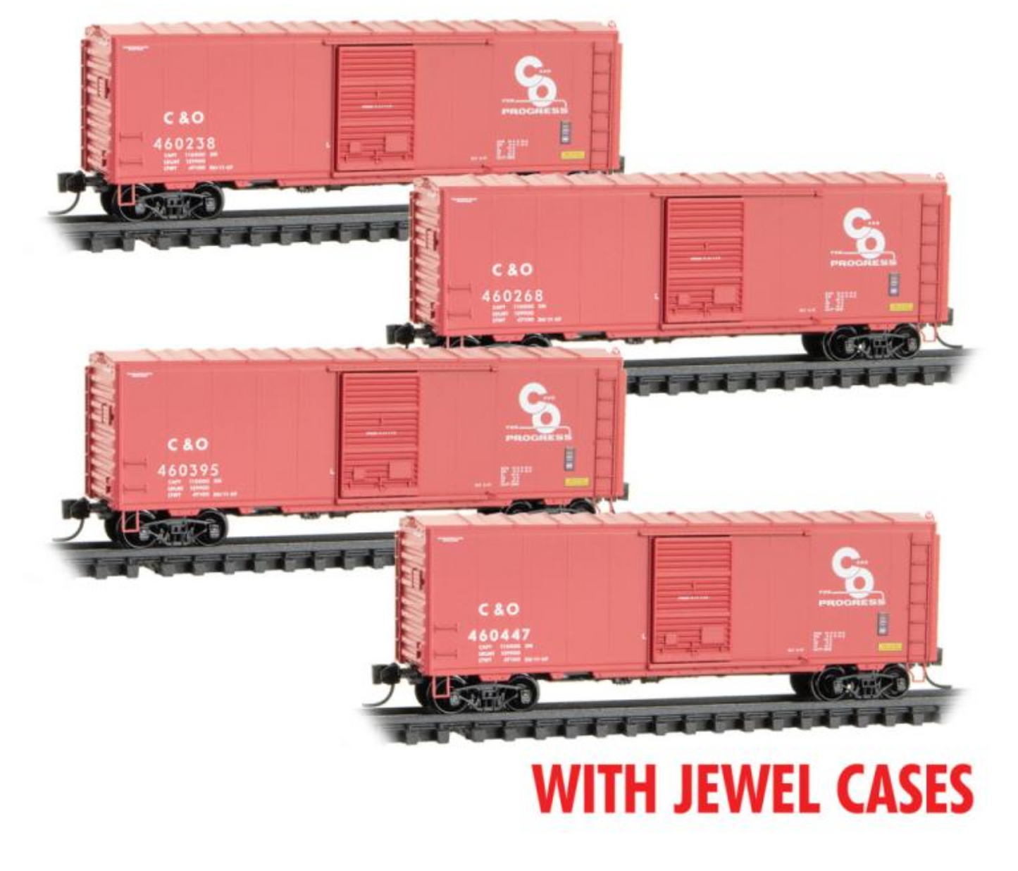 MicroTrains Line 98300239 N Scale - Chesapeake & Ohio 4-Car Runner Pack