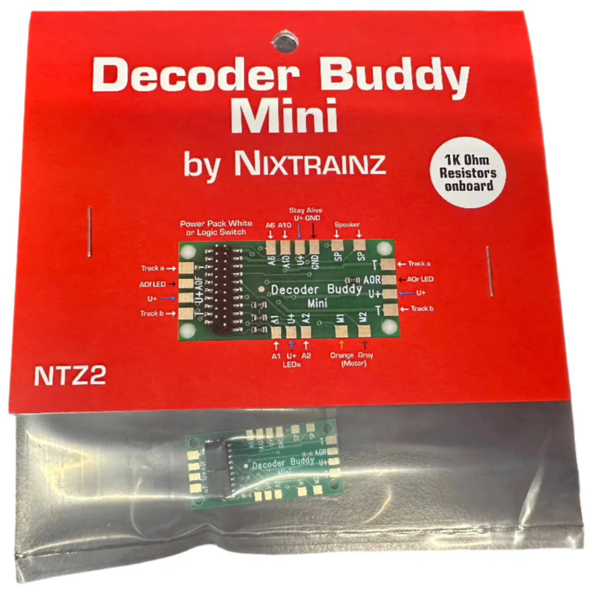 NixTrainz Decoder Buddy NTZ2 Mini, 4 Outputs With 1K Resistors