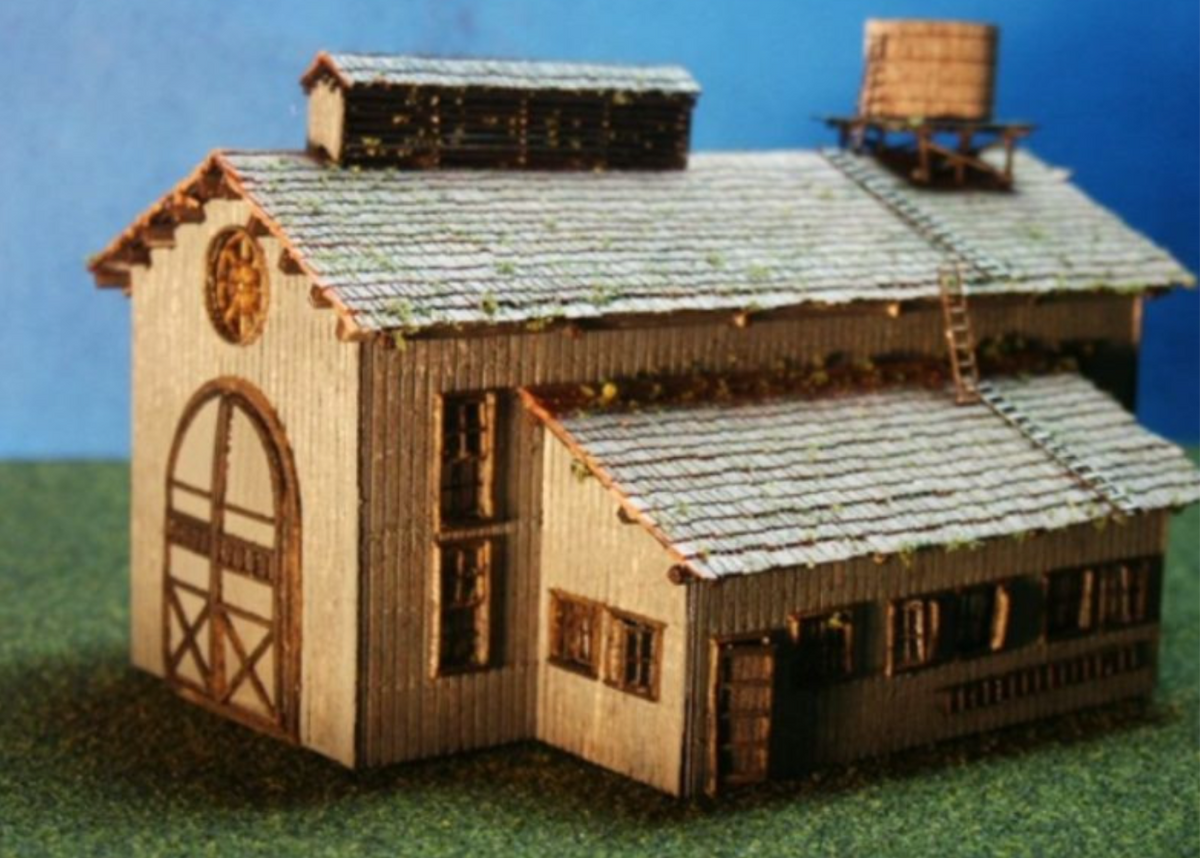 RS Laser RSL 2003 HO Scale - Single Stall Engine House (With Doors) Craftsman Kit