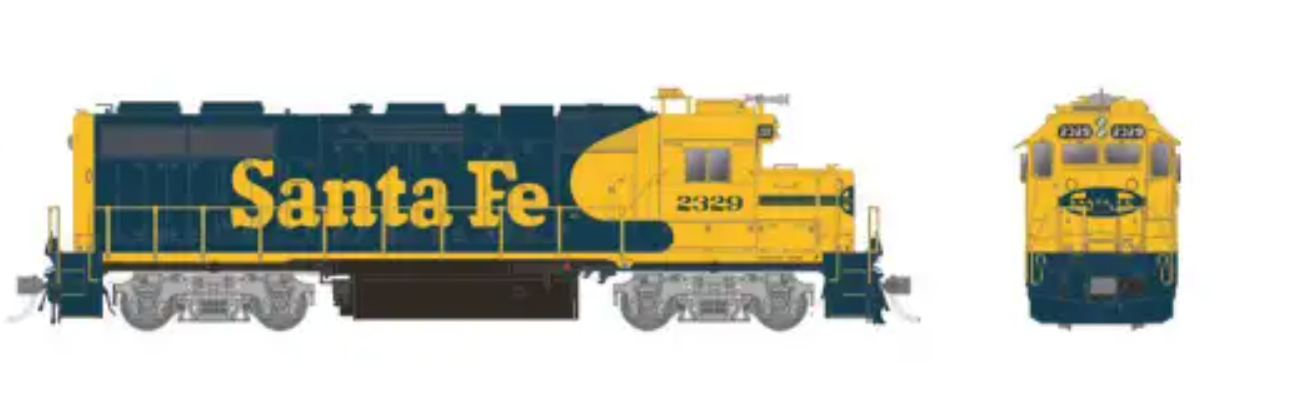 Rapido 38504 HO Scale - GP38 DCC/Sound - Santa Fe Yellow Warbonnet - w/o Class Lights #2346