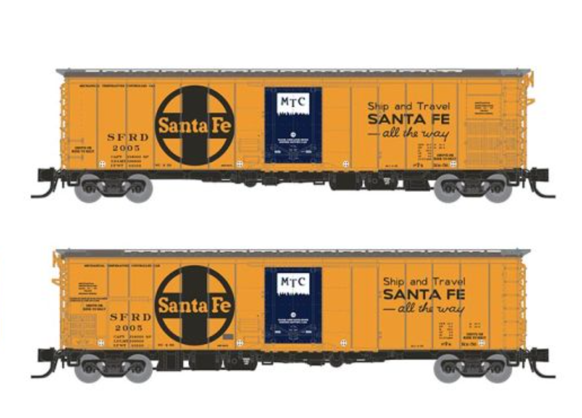 Rapido 561006 N Scale - RR-56 Mechanical Reefer 4-Pack - Santa Fe All The Way Slogan