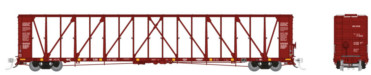 Rapido 562017 N Scale - NSC Centerbeam Flatcars 6-Pack Wisconsin Central - Red