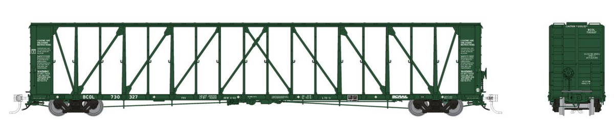 Rapido 562008A N Scale - NSC Centerbeam Flatcar BC Rail - Green