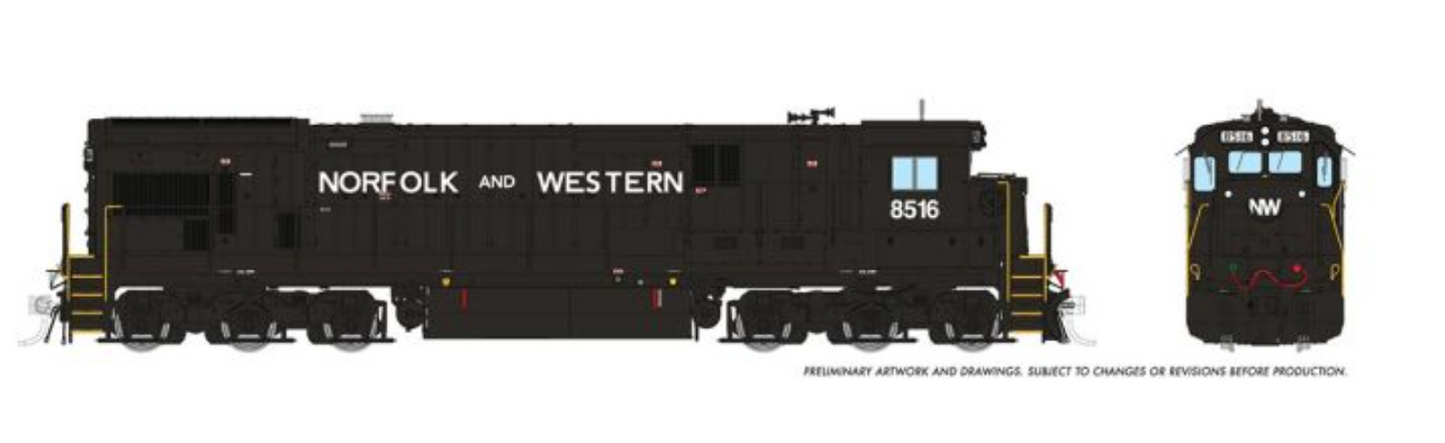 Rapido 42118 HO Scale - C36-7 DC/Silent Norfolk & Western Claytor Scheme: #8513