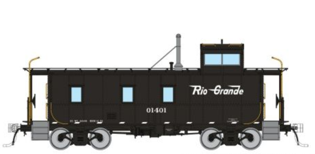 Rapido 225007 HO Scale D&RGW End Cupola Steel Caboose: Early Black Scheme: #01401
