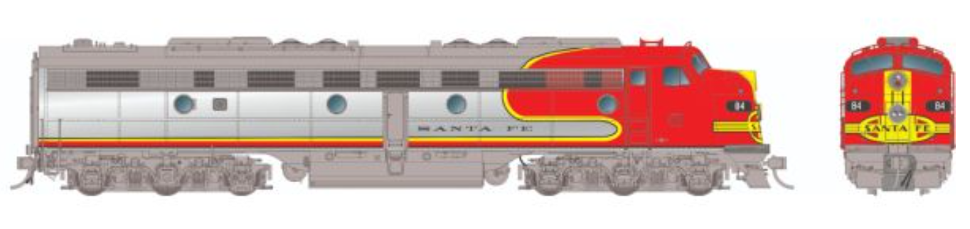 Rapido E8A 28573 (DC/DCC/Sound) Santa Fe AT&SF - Warbonnet #84L HO Scale