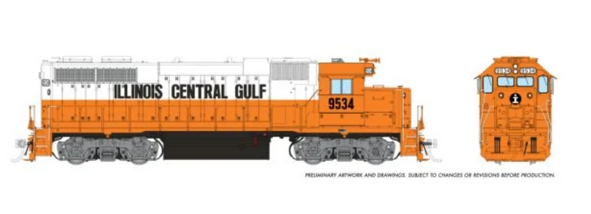 Rapido 38563 HO Scale - GP38 DCC/Sound Illinois Central Gulf ICG #9527