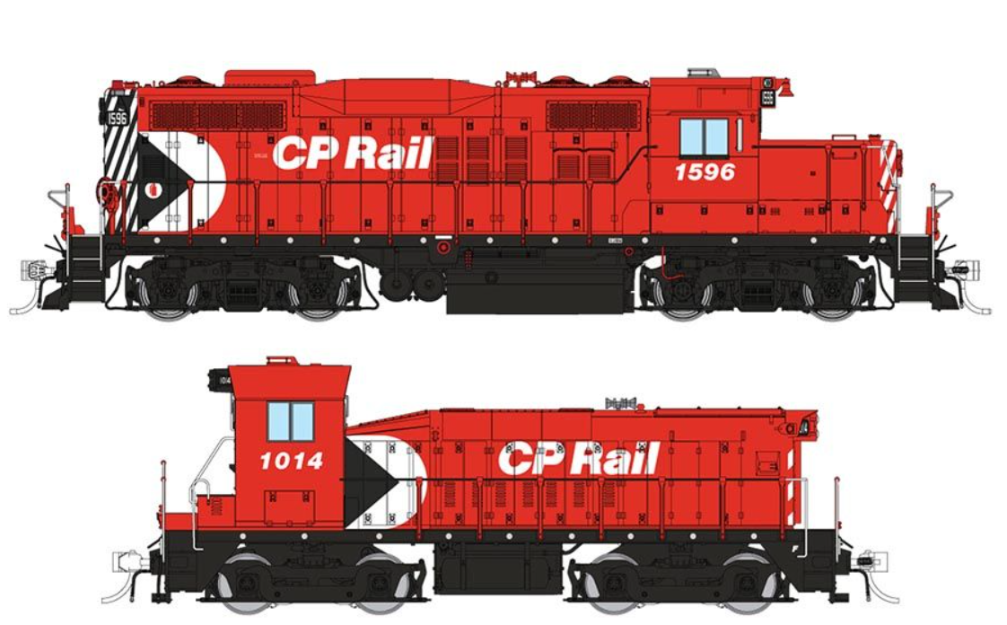 Rapido 54515 HO Scale - GP9U Mother+Slug DCC/Sound CP - Multimark : #1596 + #1014