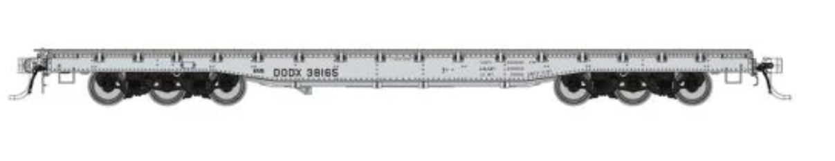 Rapido 199005 Magor 54' Flatcar: DODX Navy Scheme 6-Pack Flatcar HO Scale