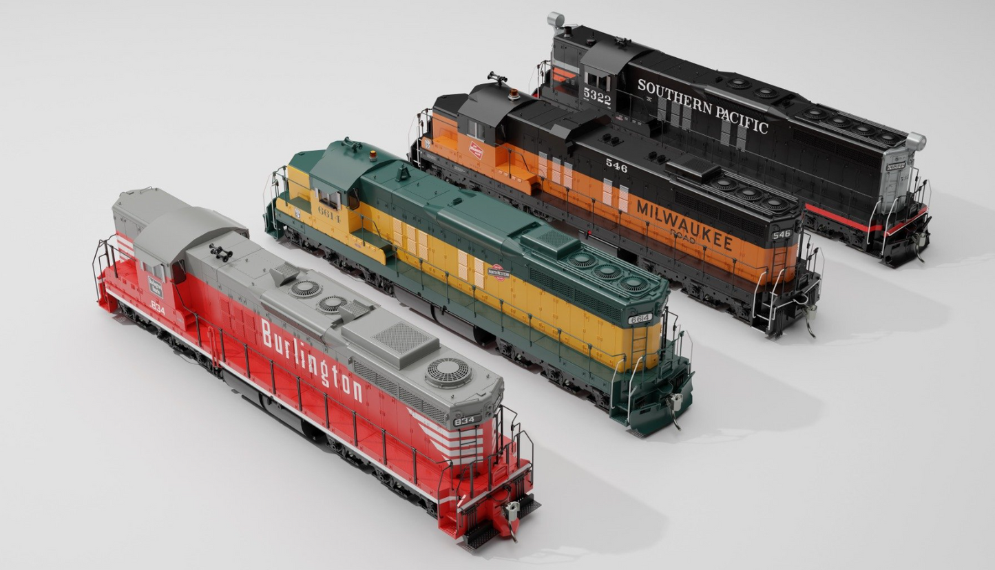 Rapido EMD SD7 DC Only Southern Pacific #5329 - Black Widow HO Scale
