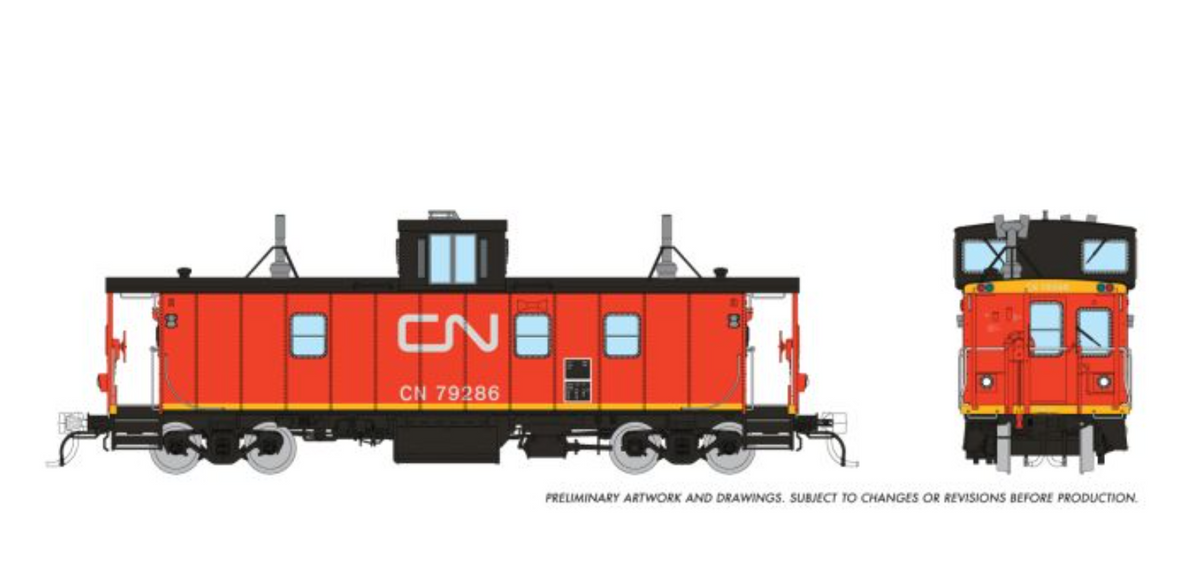 Rapido 166037 HO Scale - Hawker Siddeley Caboose Canadian National Late International Service #79286