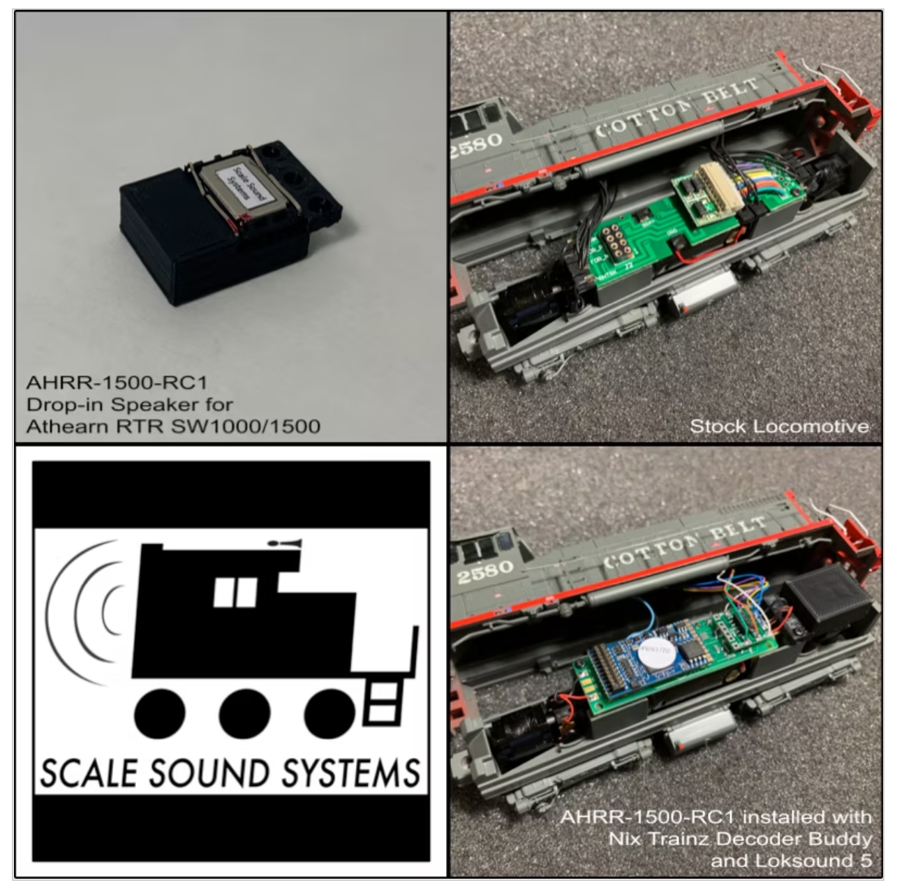 Scale Sound Systems Speaker AHRR 1500 Athearn RTR SW1000/1500 Pre 2024 Production