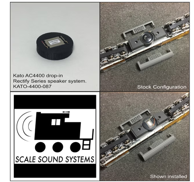 Scale Sound Systems Speaker KATO-4400 Kato AC4400CW, SD38, tank-speakers