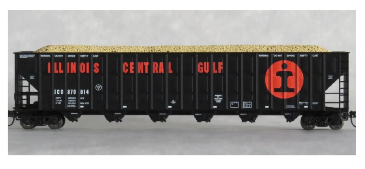 Trainworx 27006-01 N Scale - Greenville 7000 Cubic Ft Wood Chip Hopper Illinois Central Gulf ICG #870014