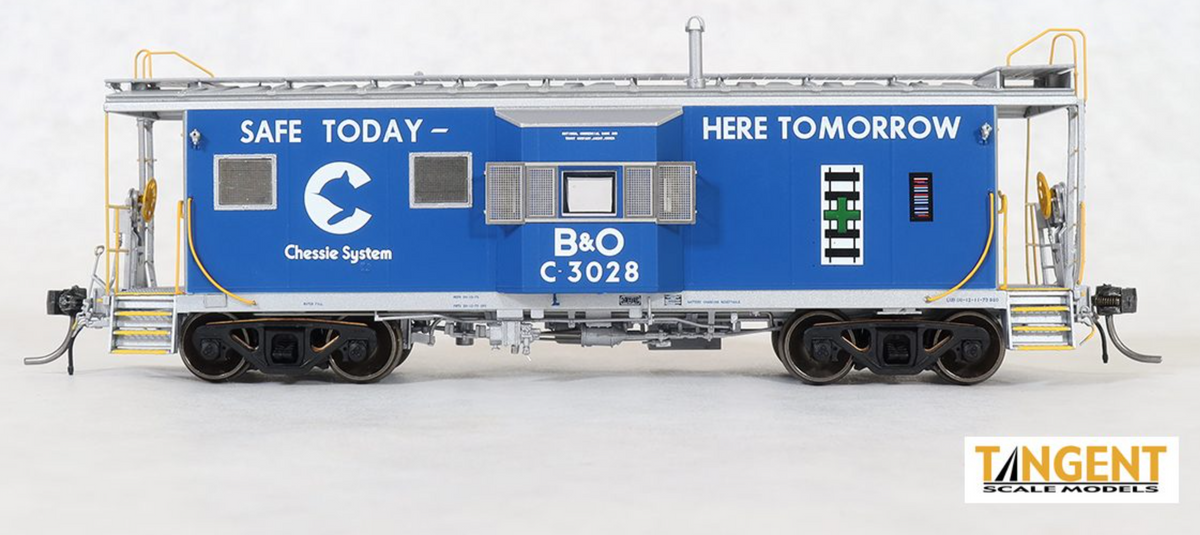 Tangent Scale Models 60023-01 HO Scale - Steel Bay Window Caboose Baltimore & Ohio B&O 1982+ Repaint Version C-3028