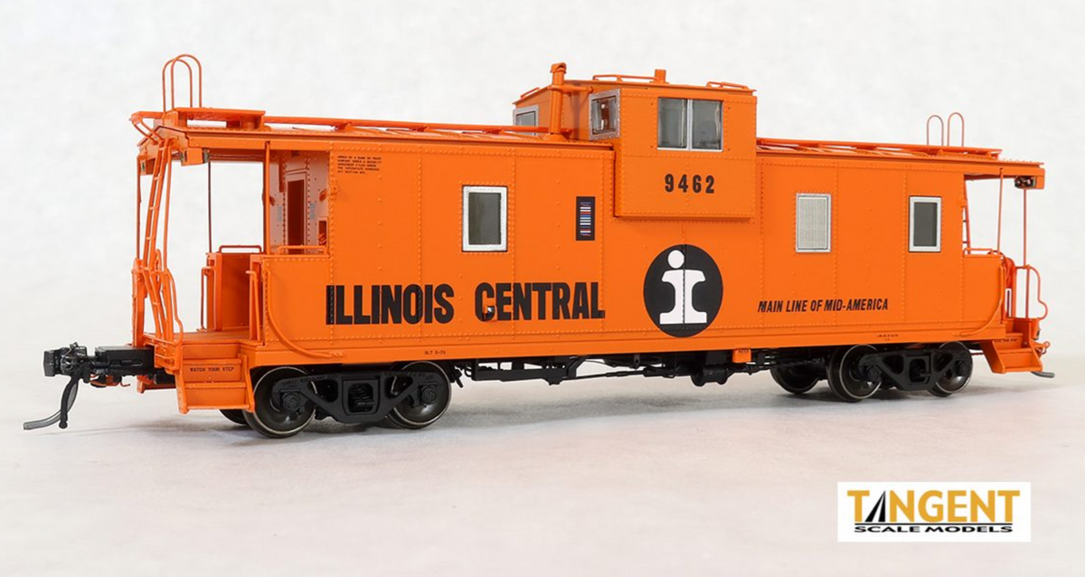 Tangent Scale Models 60210-03 HO Scale - 1970 IC Centralia Steel Wide-vision Caboose #9467