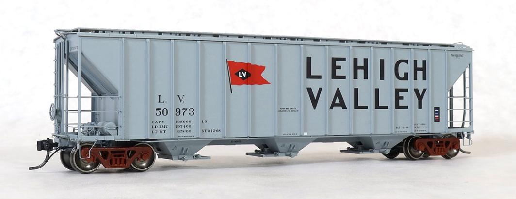 Tangent Scale Models 28061-01 HO Scale - 4600 Covered Hopper “Delivery Gray 12-1968” PC Samuel Rea Shops Lehigh Valley (LV) #50952