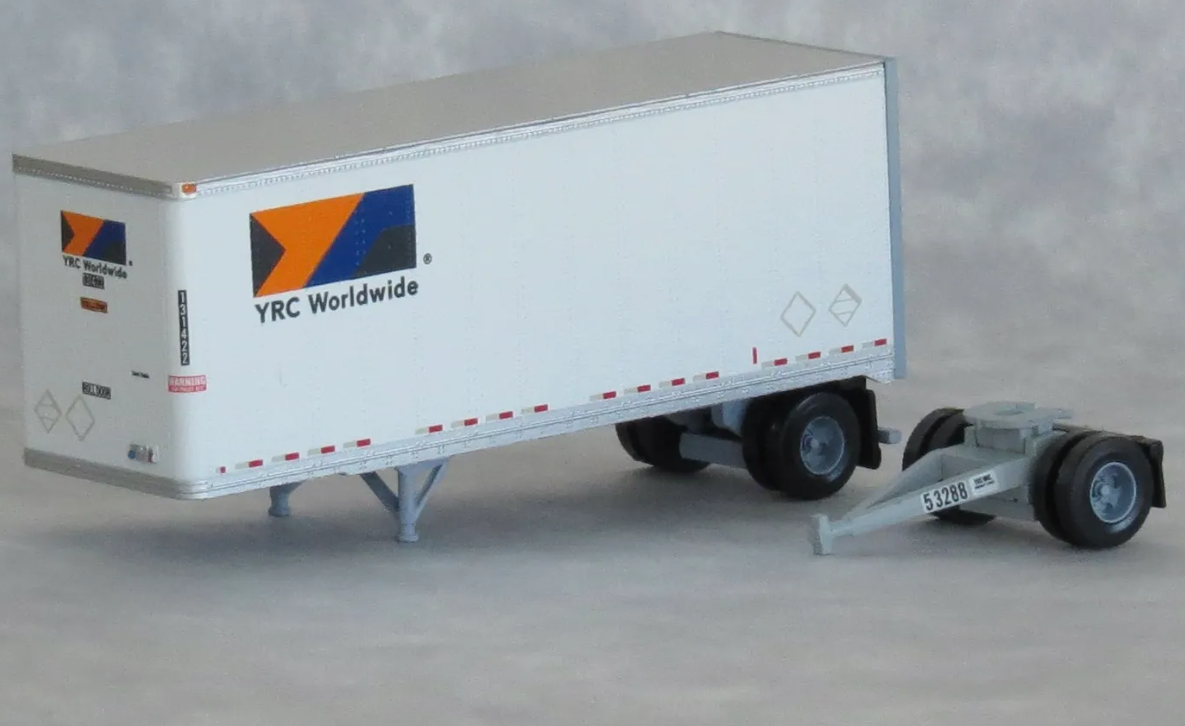 Trainworx 42890 N Scale - 28' Pup Trailer YRC