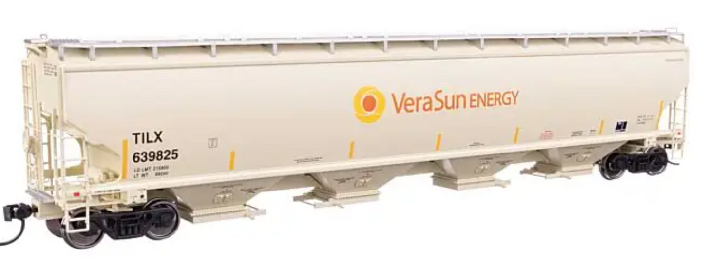 Walthers Proto 920-110328 HO Scale - 67' Trinity 6351 4-Bay Covered Hopper - Vera Sun TILX #639825