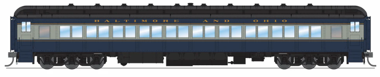 Broadway Limited BLI9735 HO Scale B&O 80' Passenger Coach, Blue & Gray