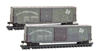 MicroTrains Line 983 05 082 N SCALE - GM&O 50' Boxcar 2 Pack Weathered Jewel Case