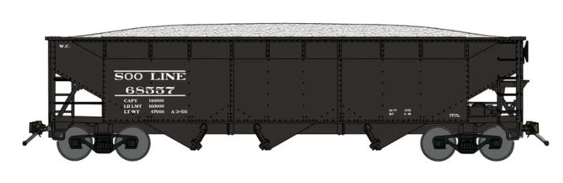 Bluford Shops 74214 N Scale - Offset Side 70-Ton 3-Bay Hopper, Soo Line #68699