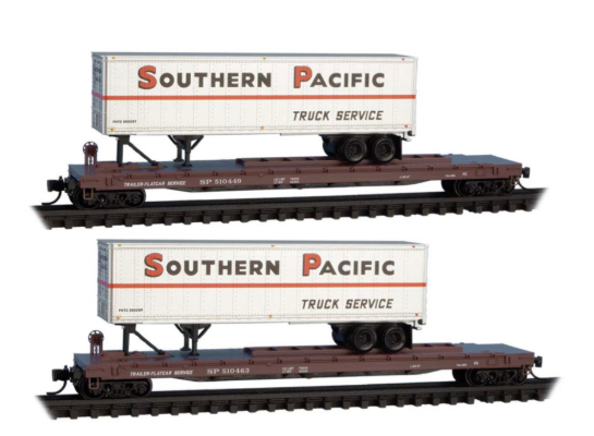 MicroTrains Line 983 02 280 N SCALE - Southern Pacific Flatcar, 60 Foot 2-Pack (Copy)